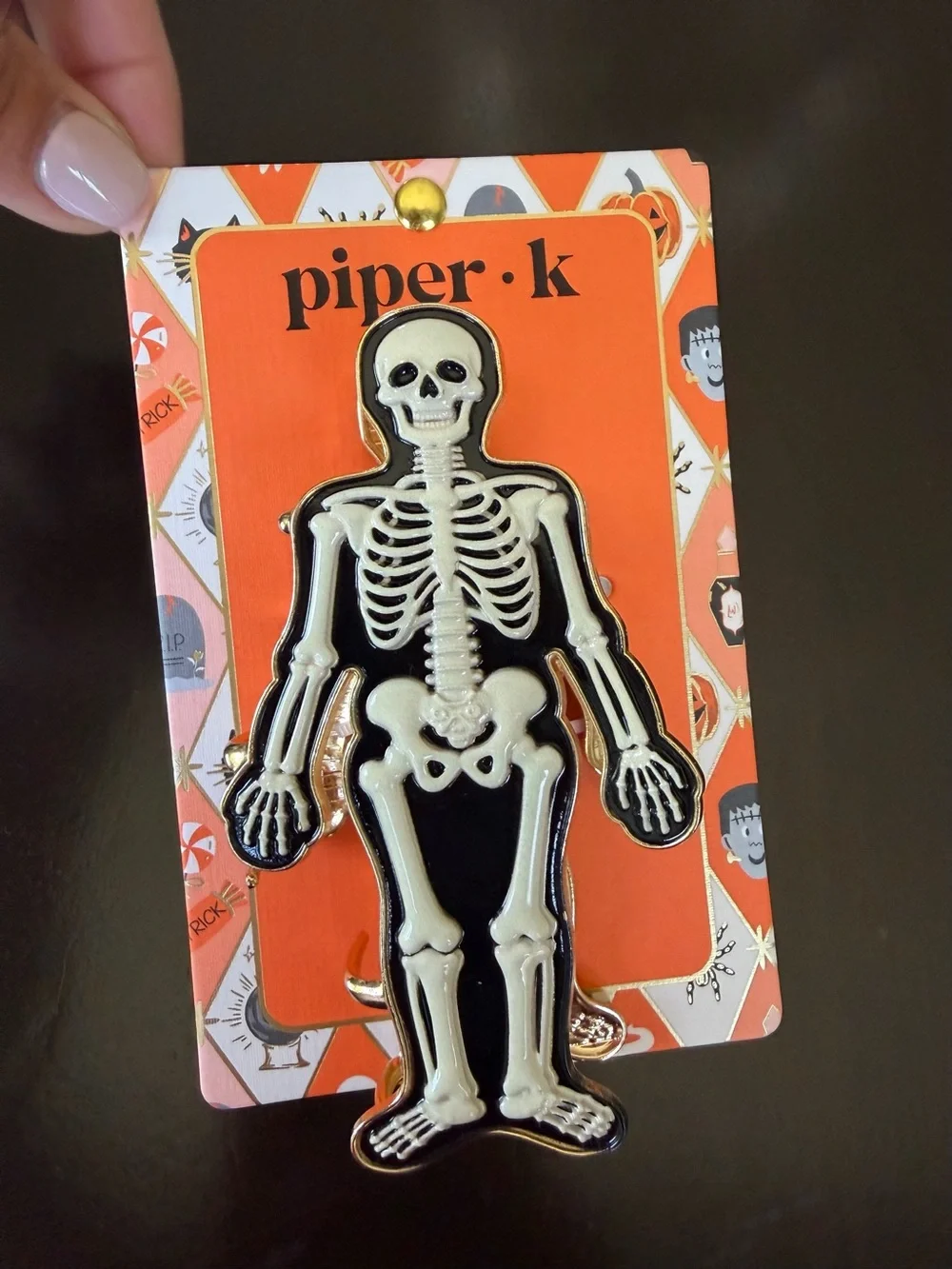 Piper K • Halloween Skeleton Black Hair Clip 💀🎃